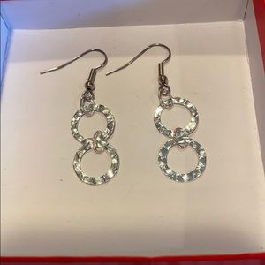 Hammered Metal Silver-tone Earrings